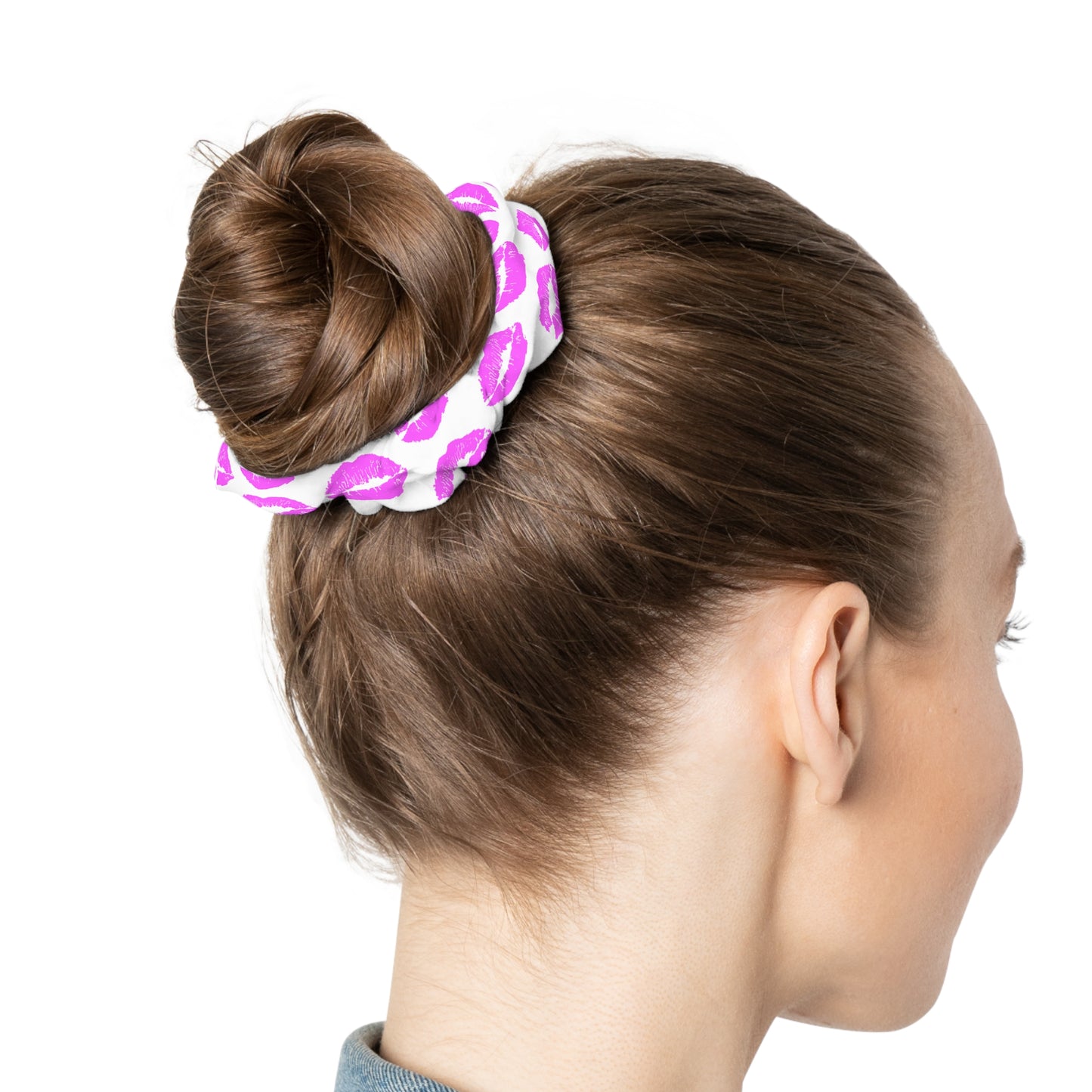 Pink Kisses Hair Tie Scrunchie
