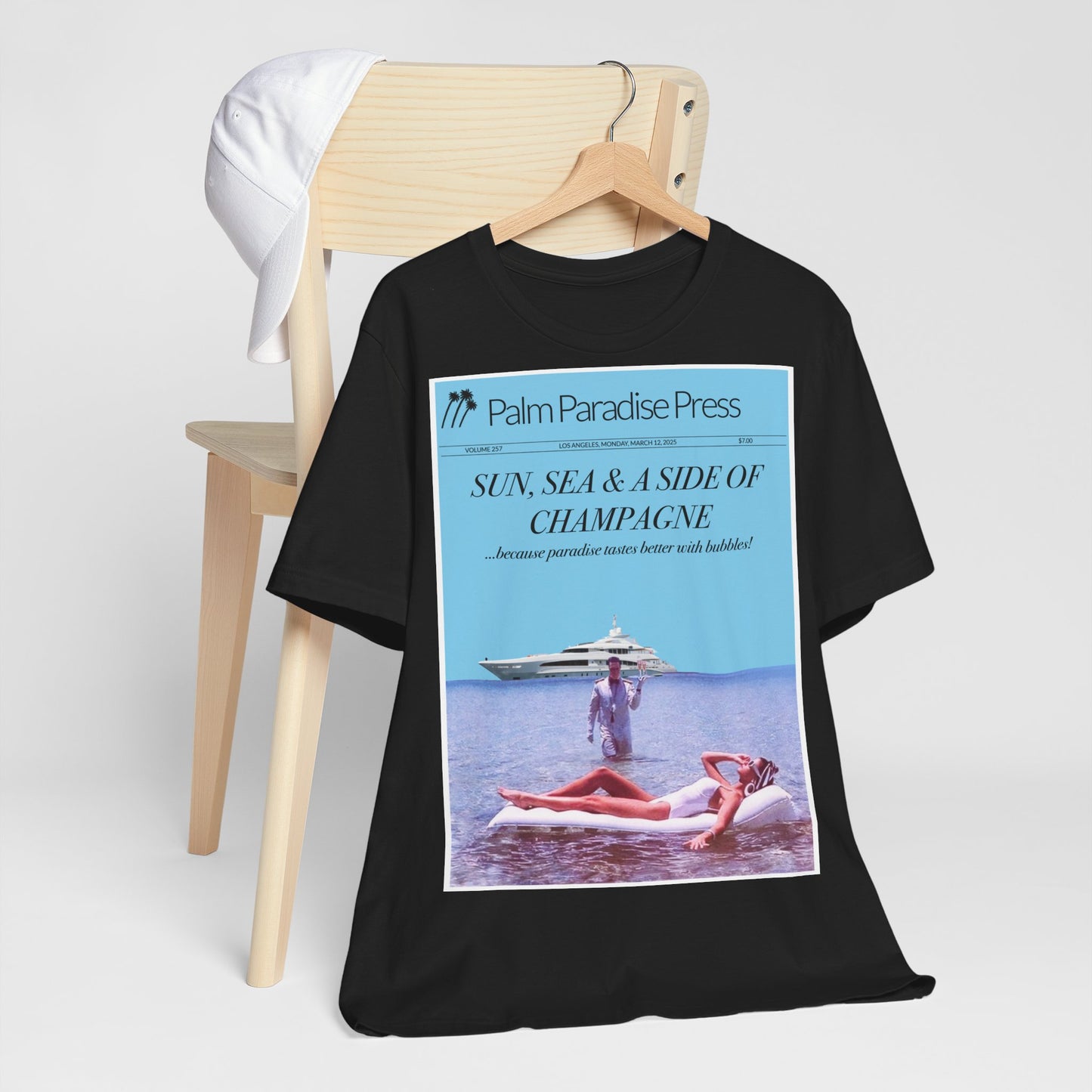 Sun, Sea and Champagne Unisex Jersey Short Sleeve T Shirt