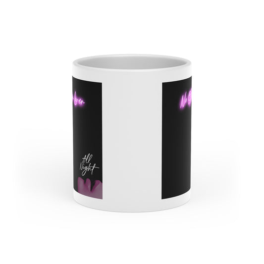 All Night Heart-Shaped Mug