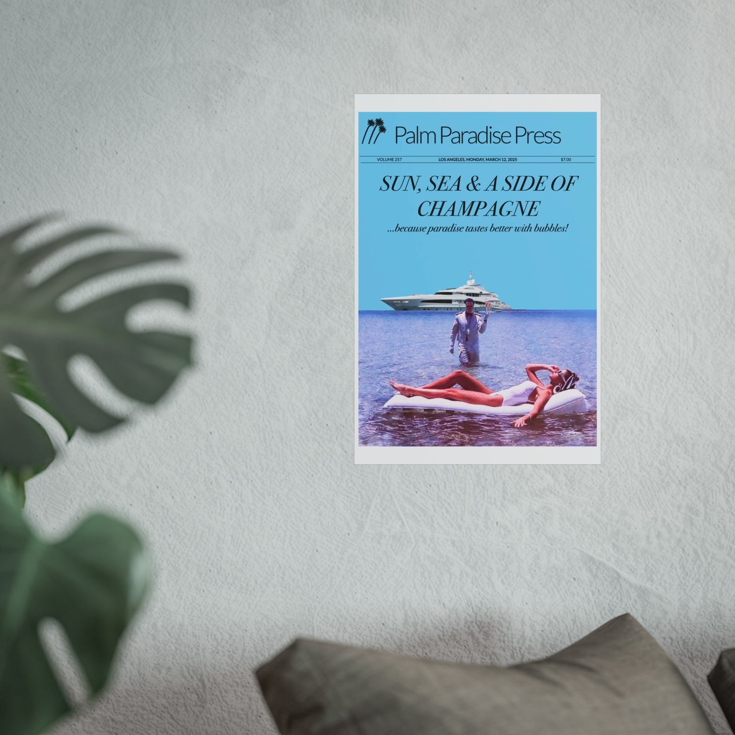 Palm Paradise 'Champagne' Fine Art Poster