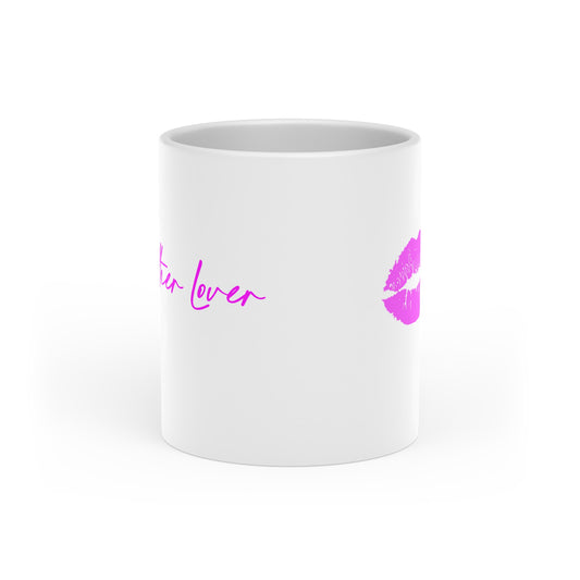 Lipstick Kiss Heart-Shaped Mug