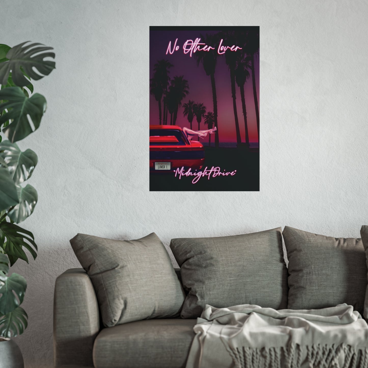 Midnight Drive - No Other Lover Band Music 80s Inspired Art Poster