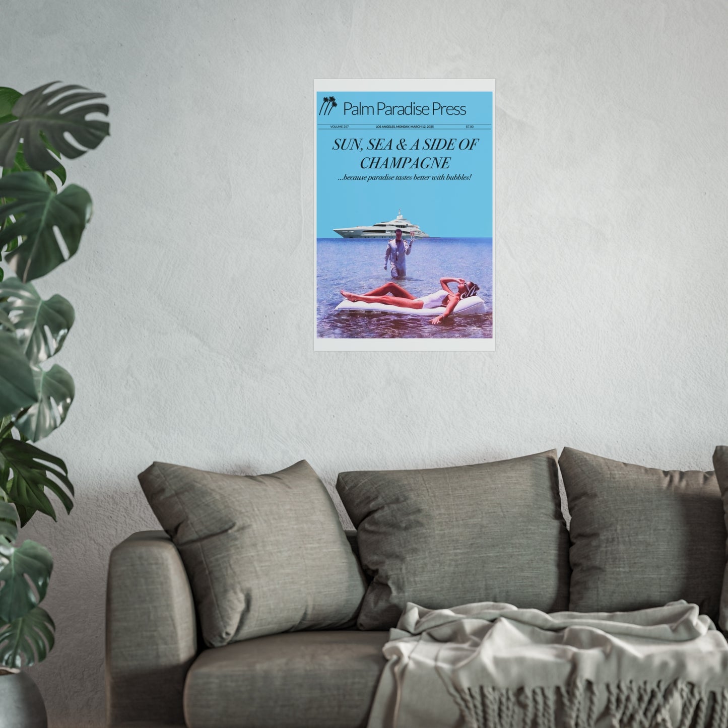 Palm Paradise 'Champagne' Fine Art Poster
