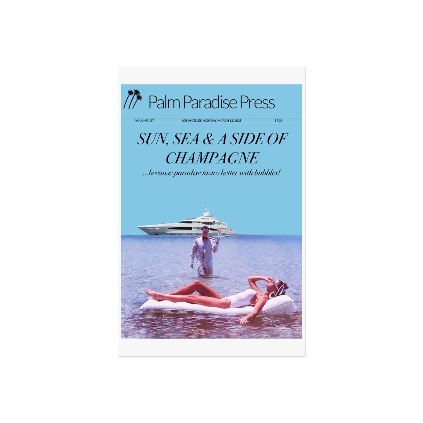Palm Paradise 'Champagne' Fine Art Poster