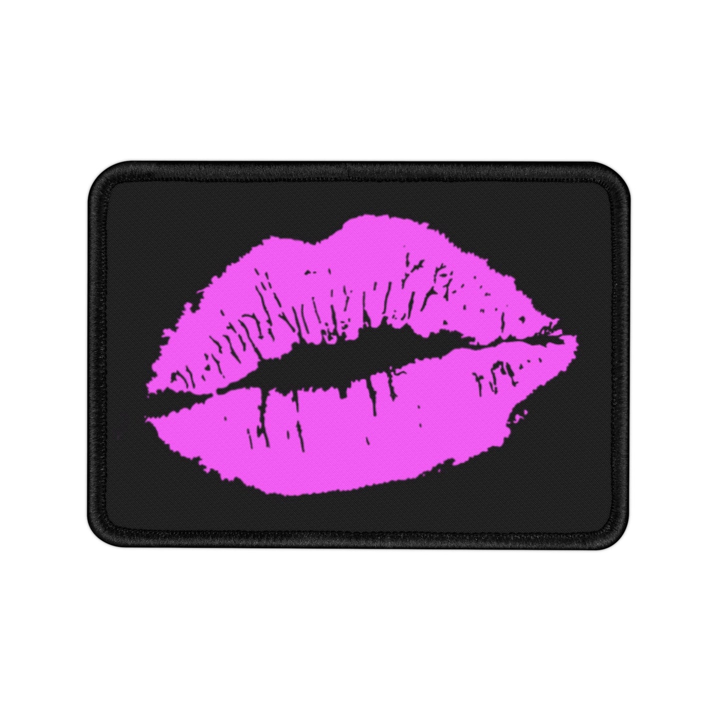 Pink Lipstick Kiss Iron-On Patch - Embroidery Appliques, Fabric Stickers