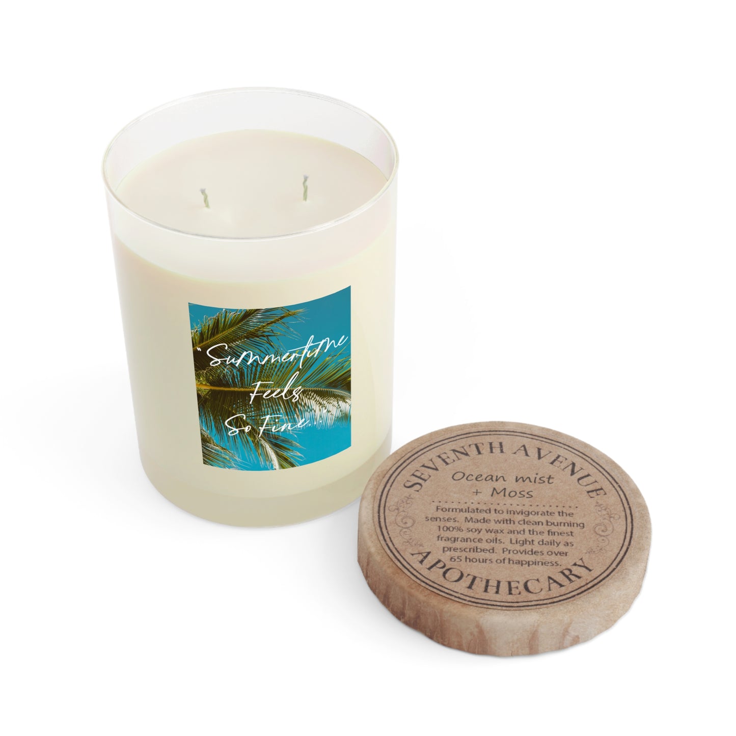 No Other Lover 'Summertime Feels So Fine' Blue Lyrics Scented Candle - Full Glass, 11oz