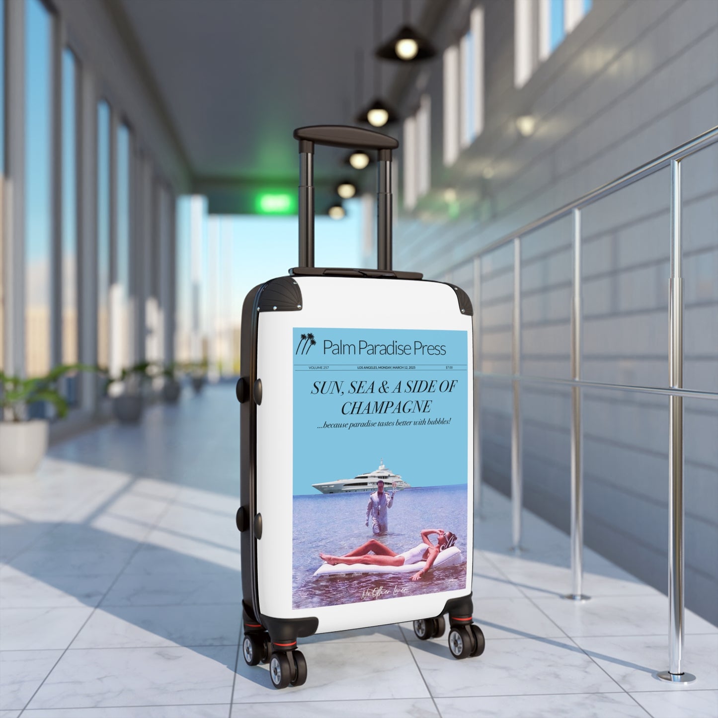 'Sun, Sea & A Side Of Champagne' Hard Shell Suitcase