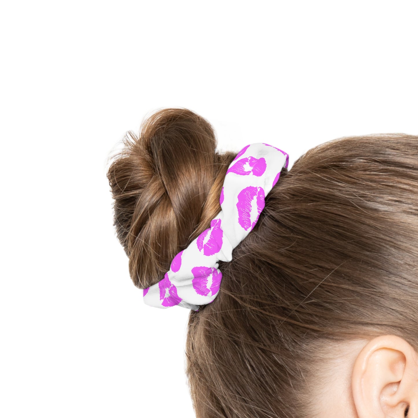 Pink Kisses Hair Tie Scrunchie