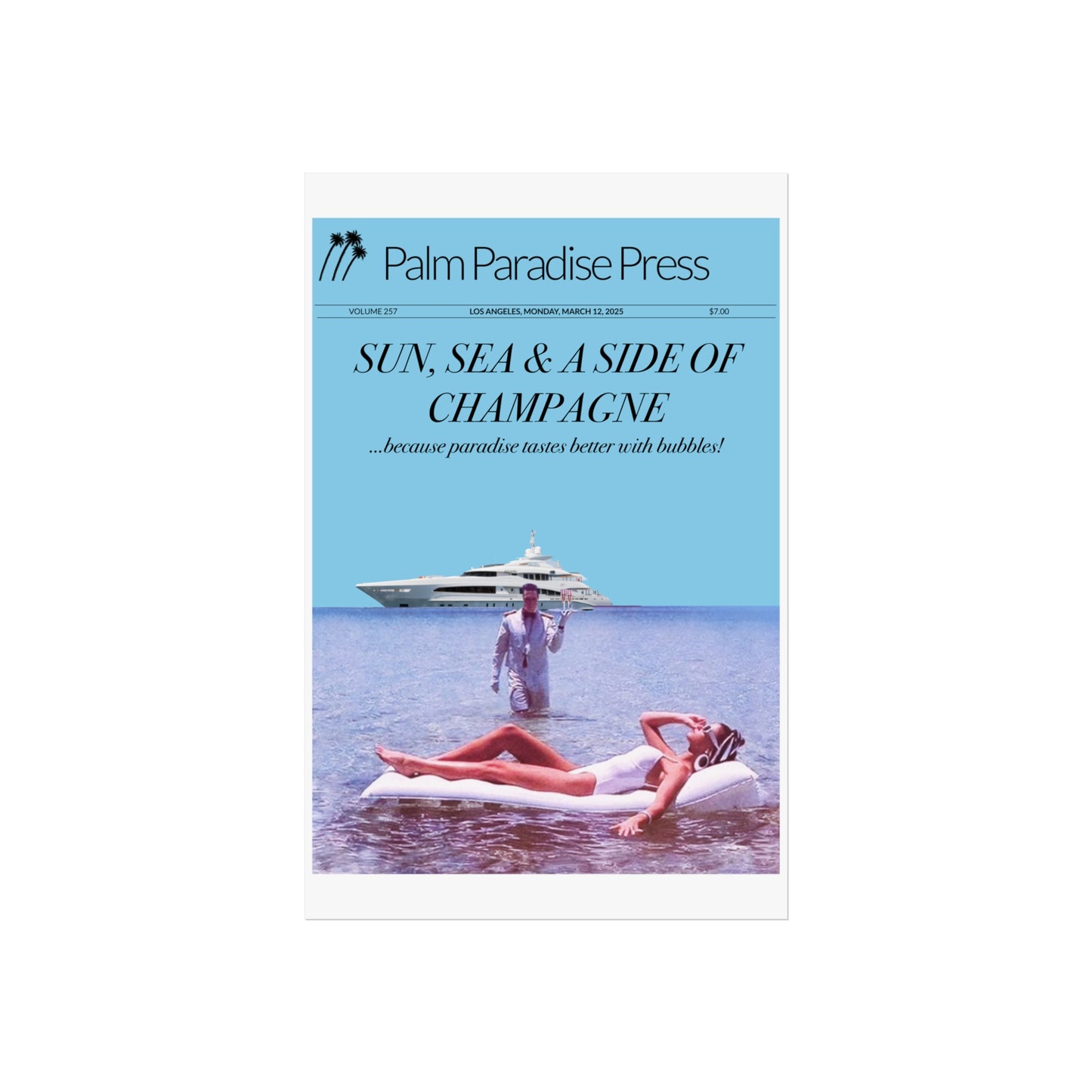 Palm Paradise 'Champagne' Fine Art Poster