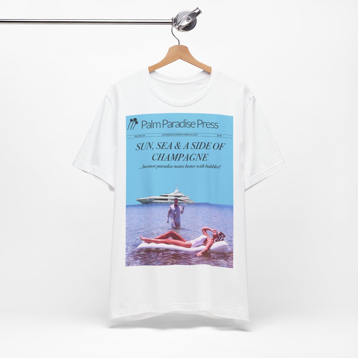 Sun, Sea and Champagne Unisex Jersey Short Sleeve T Shirt