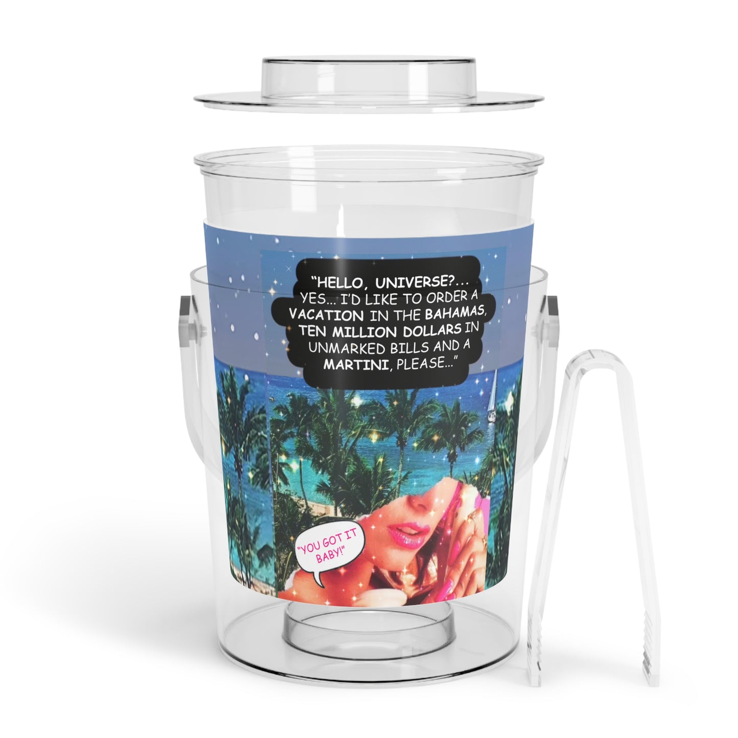 Universe Martini Ice Bucket with Tongs