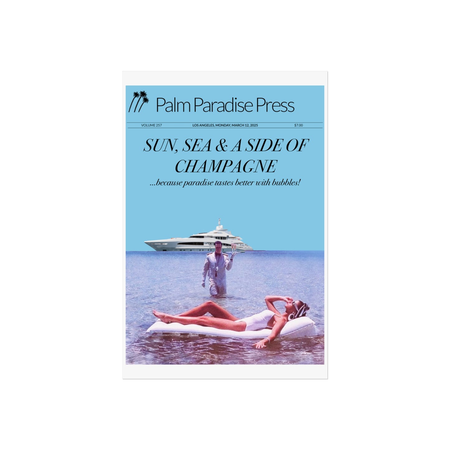 Palm Paradise 'Champagne' Fine Art Poster