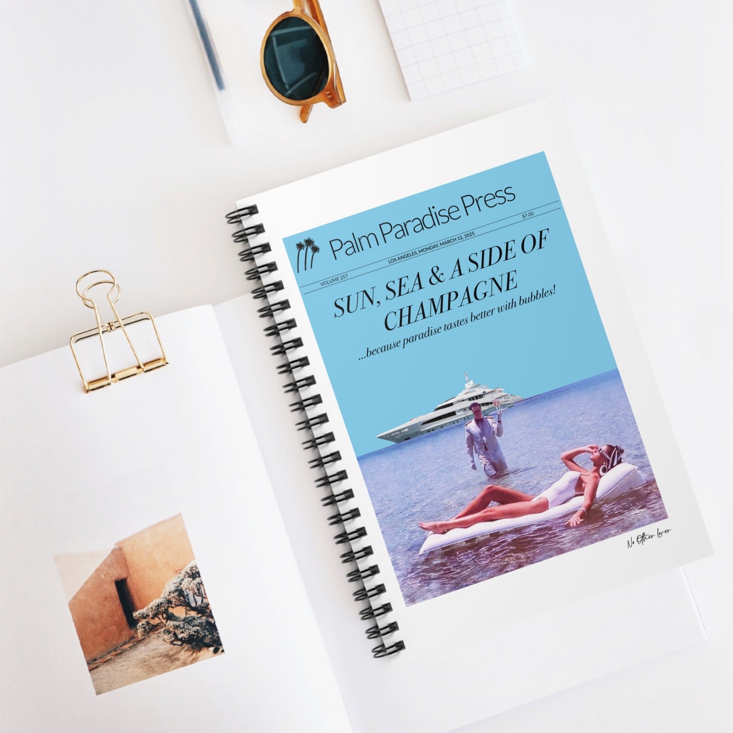 Palm Paradise 'Champagne' Spiral Ruled Notebook