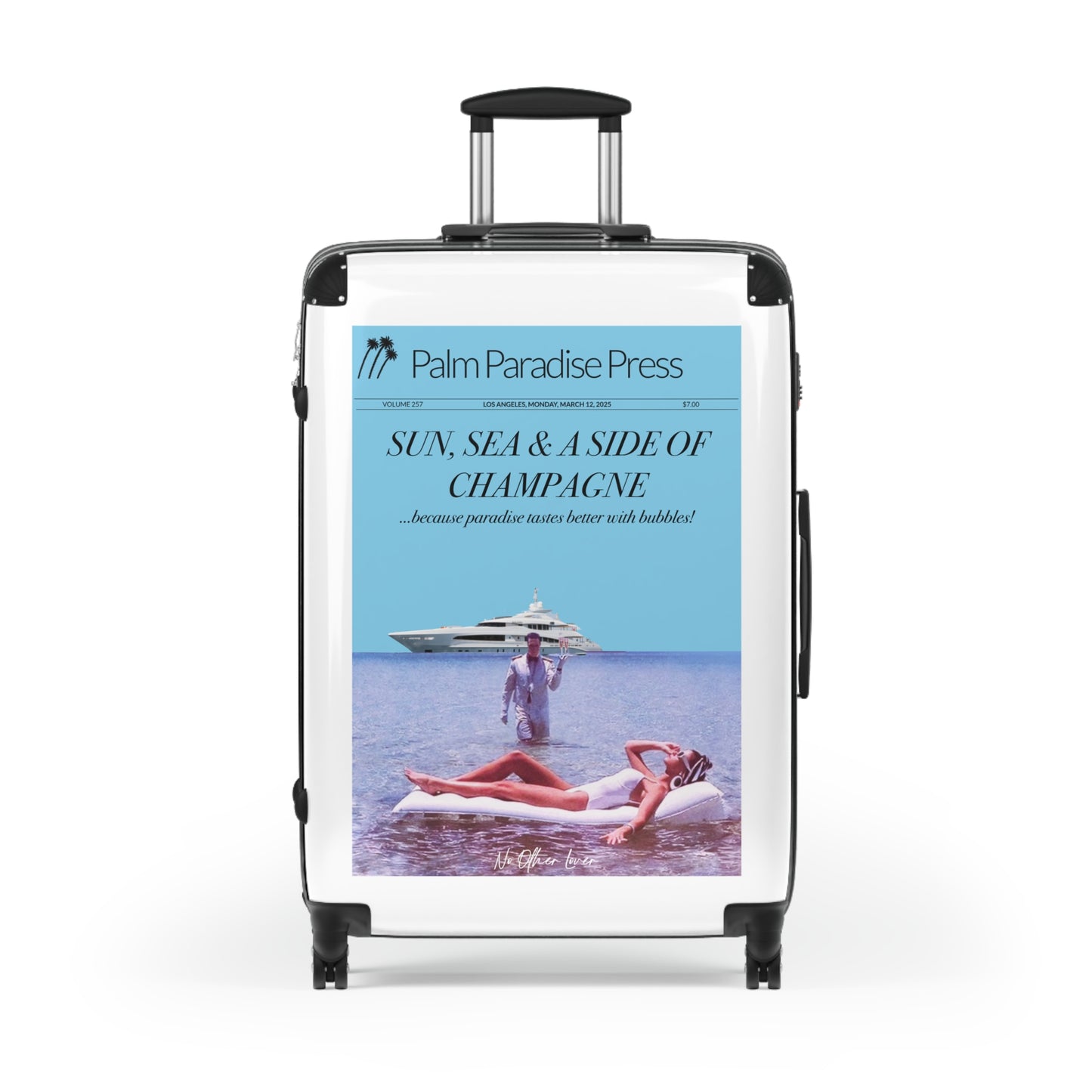 'Sun, Sea & A Side Of Champagne' Hard Shell Suitcase