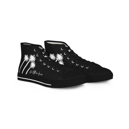 Palm Paradise Men's High Top Sneakers Black