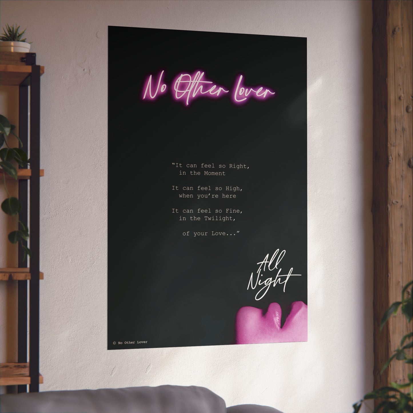 All Night - No Other Lover Band Music 80s Inspired Art Poster