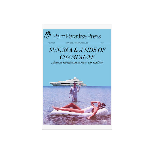 Palm Paradise 'Champagne' Fine Art Poster