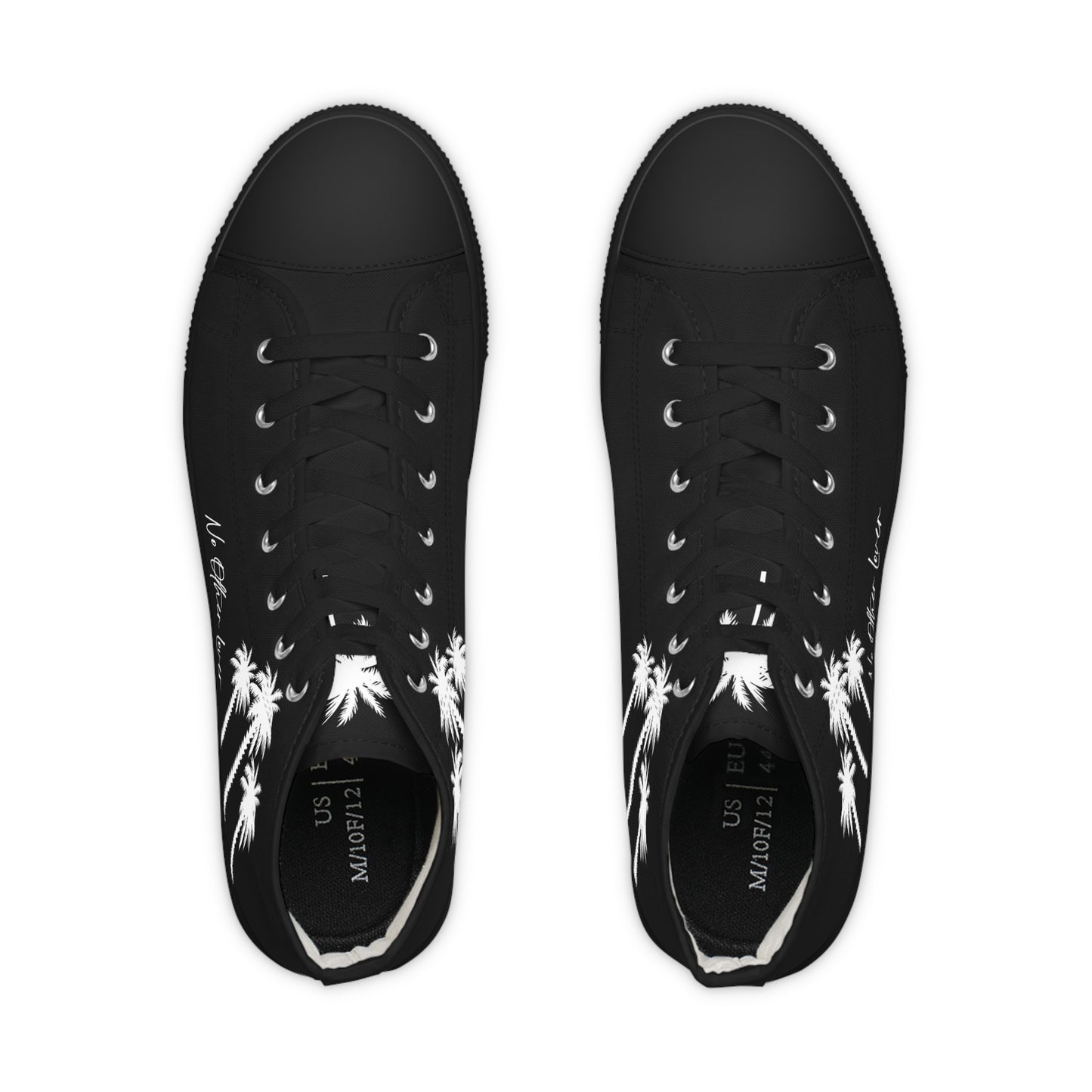 Palm Paradise Men's High Top Sneakers Black