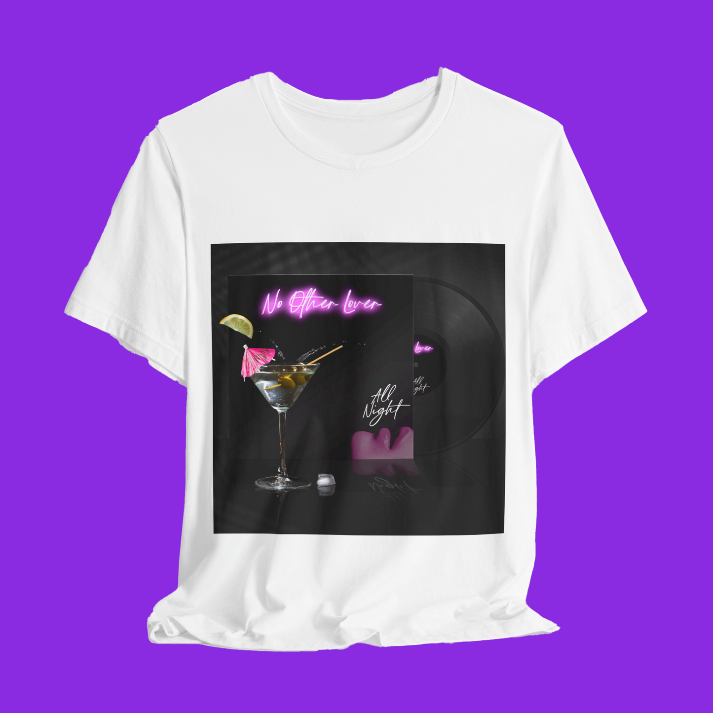All Night 'Martini' Unisex Jersey Short Sleeve T Shirt, Music, Band Tee