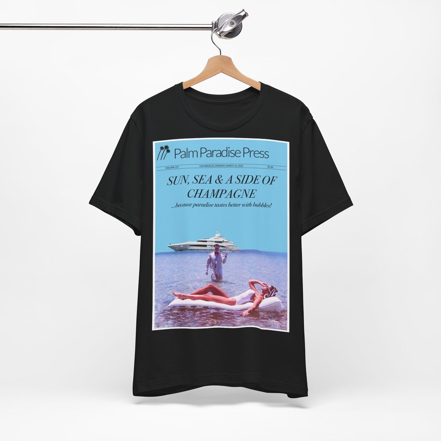 Sun, Sea and Champagne Unisex Jersey Short Sleeve T Shirt