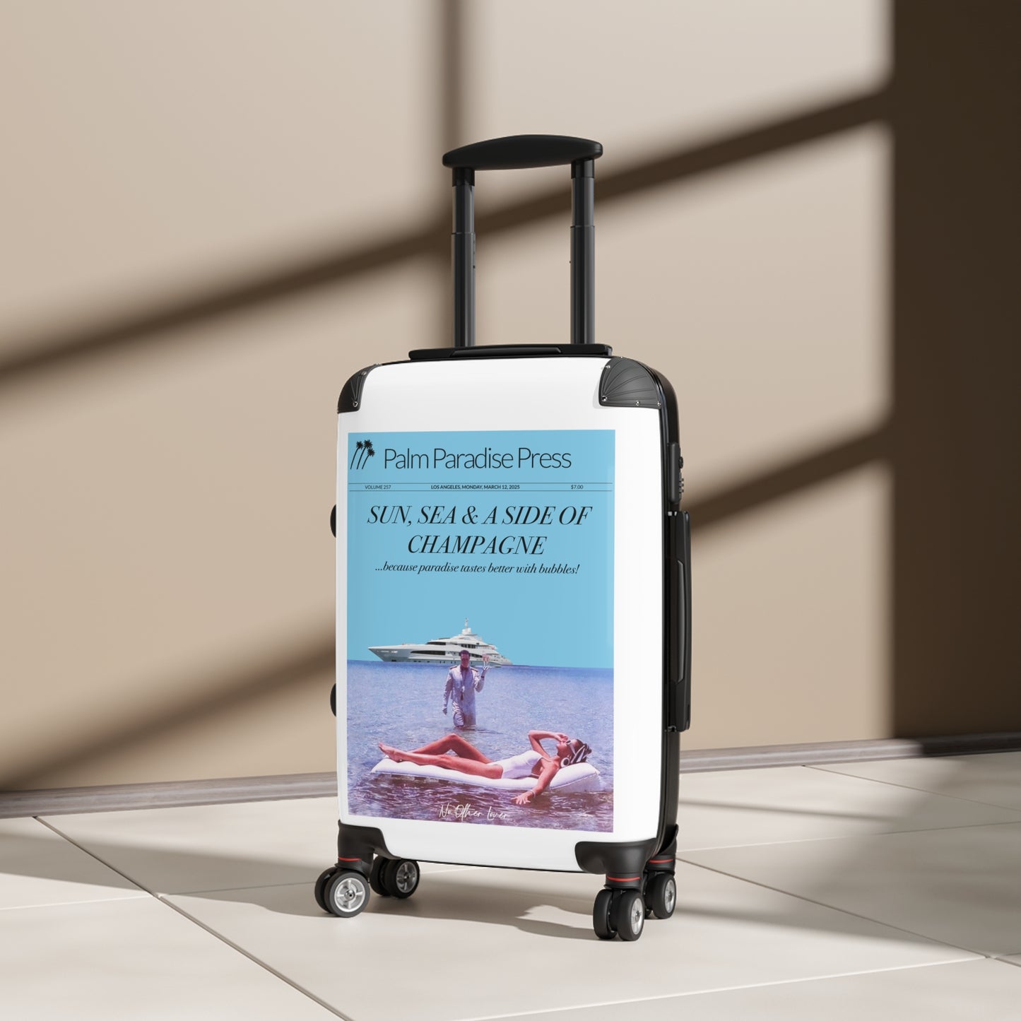 'Sun, Sea & A Side Of Champagne' Hard Shell Suitcase