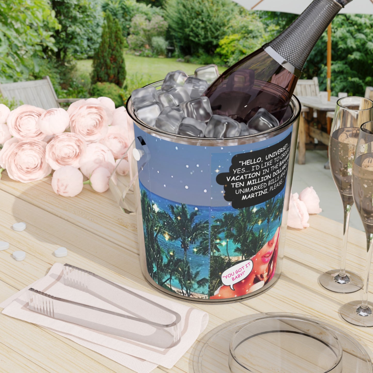 Universe Martini Ice Bucket with Tongs