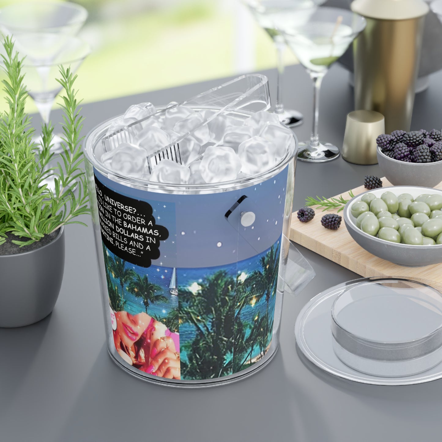 Universe Martini Ice Bucket with Tongs