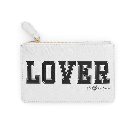 LOVER Black & White Mini Saffiano Vegan Clutch Bag