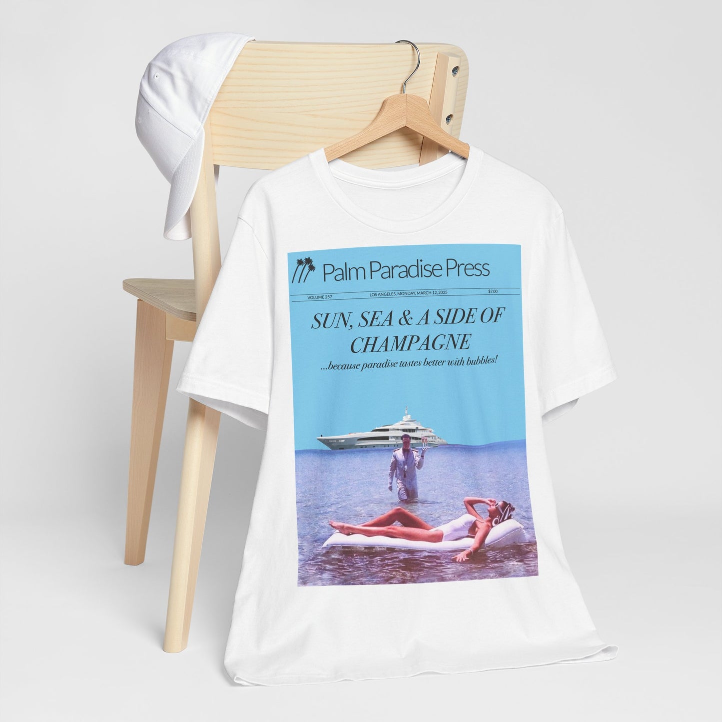 Sun, Sea and Champagne Unisex Jersey Short Sleeve T Shirt