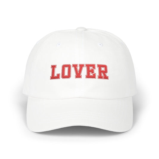 LOVER White Dad Cap, Red Embroidery | No Other Lover Signature Cap