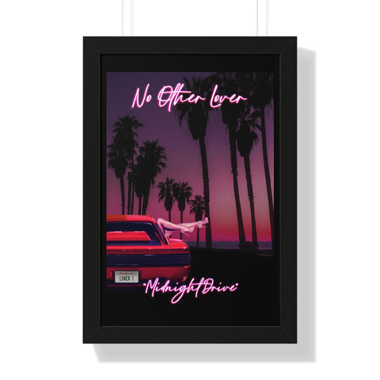 Midnight Drive - Black Wooden Framed Poster