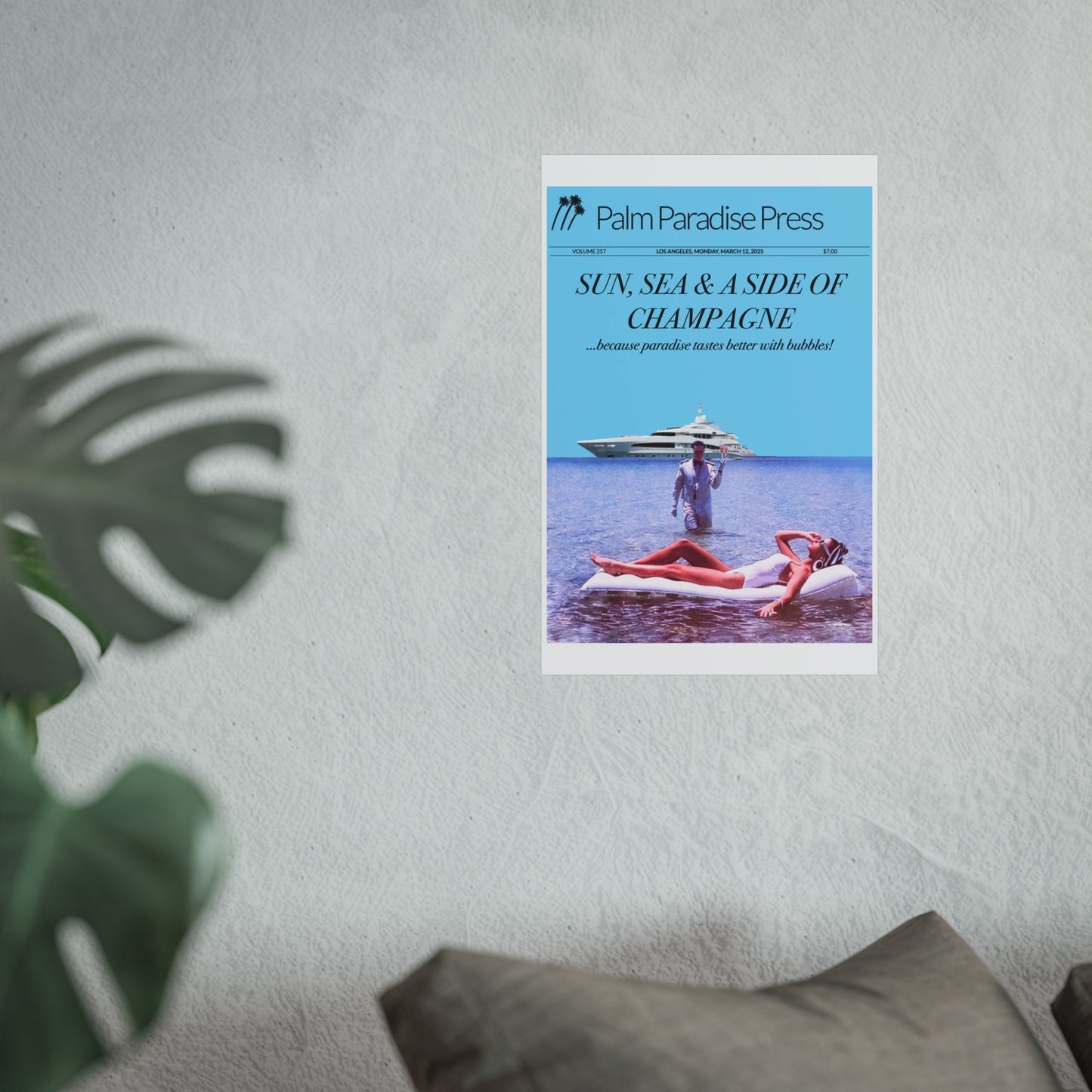 Palm Paradise 'Champagne' Fine Art Poster