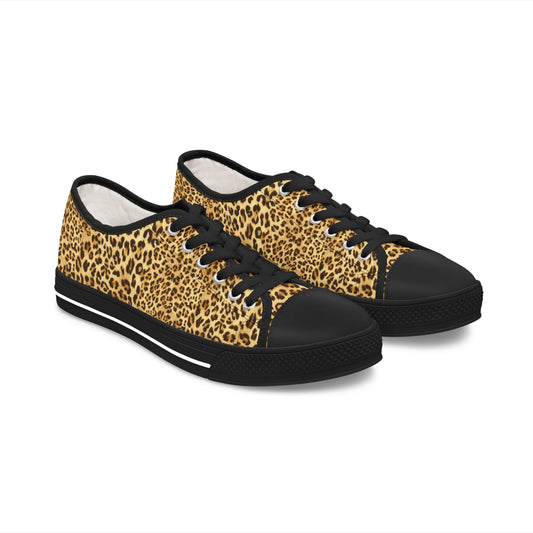 Leopard Print 'Wild' Women's Low Top Sneakers