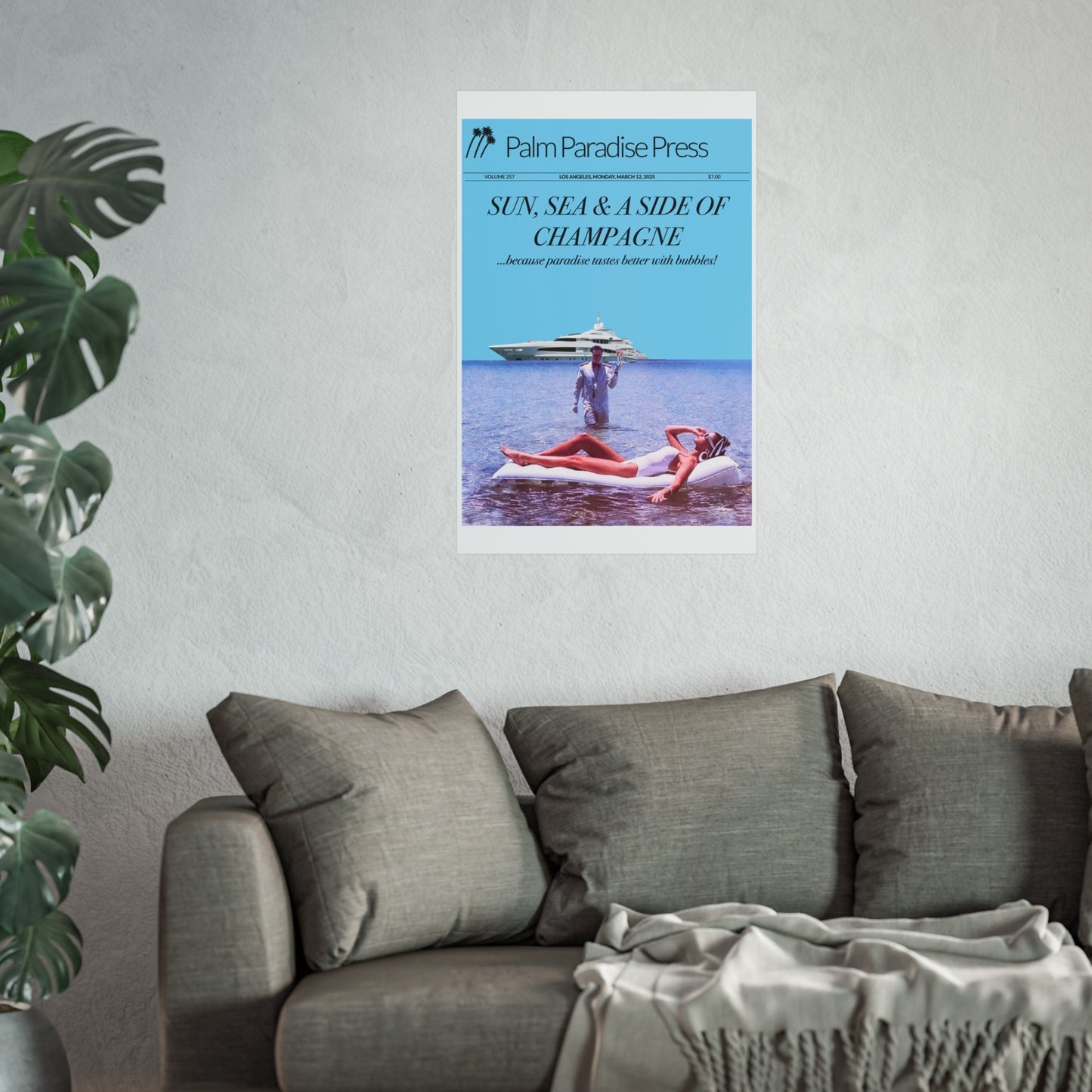 Palm Paradise 'Champagne' Fine Art Poster