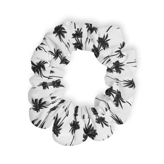 Palm Paradise Palm Tree Black & White Scrunchie