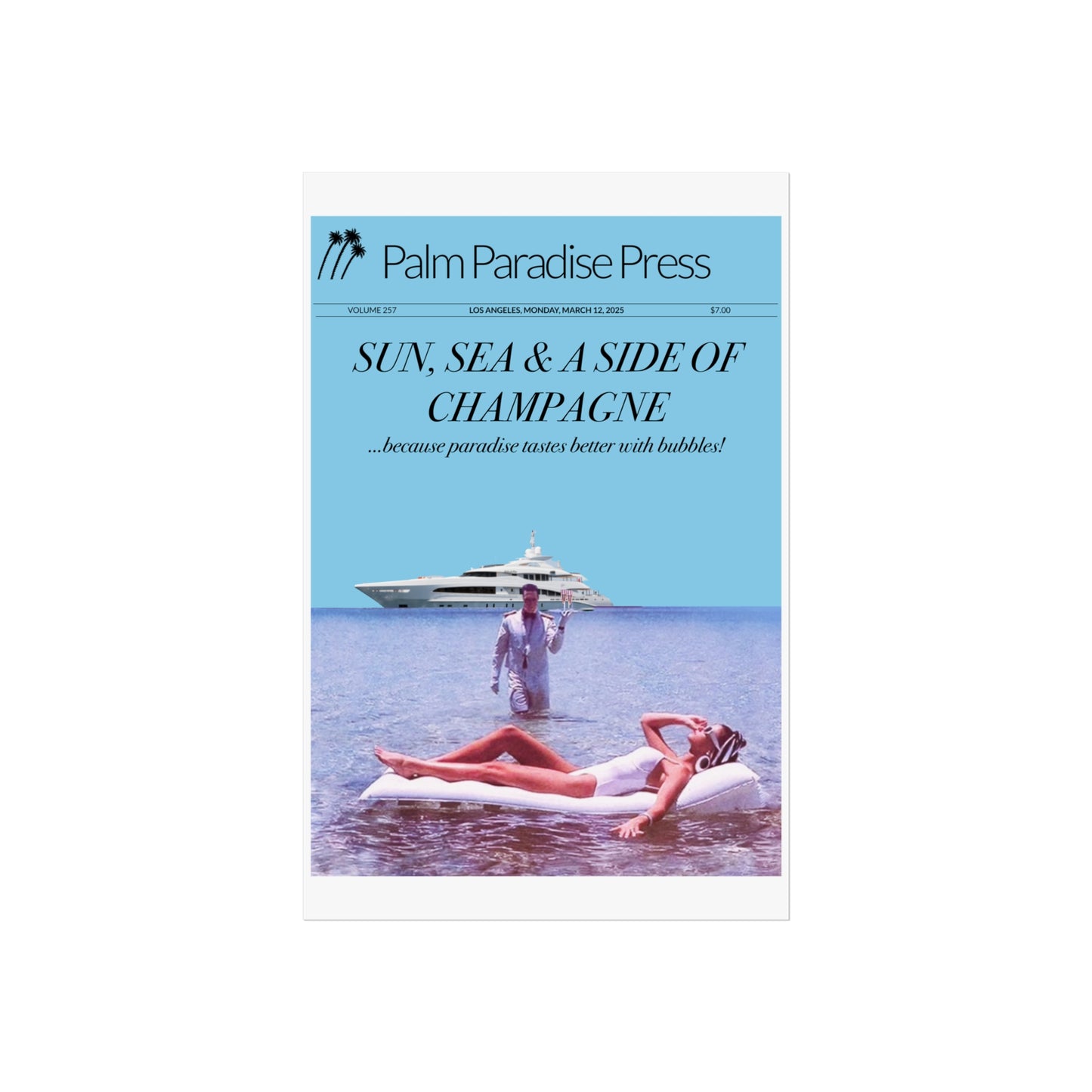 Palm Paradise 'Champagne' Fine Art Poster