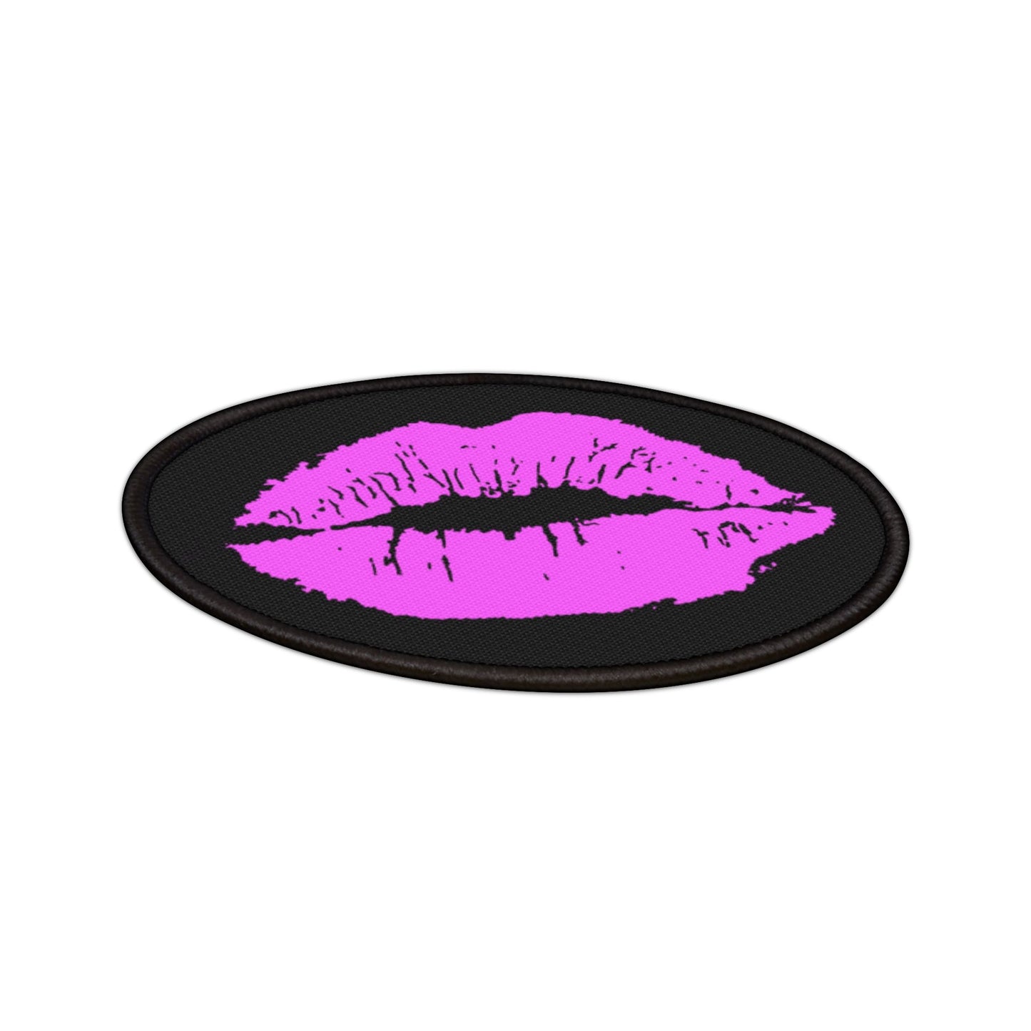 Pink Lipstick Kiss Iron-On Patch - Embroidery Appliques, Fabric Stickers