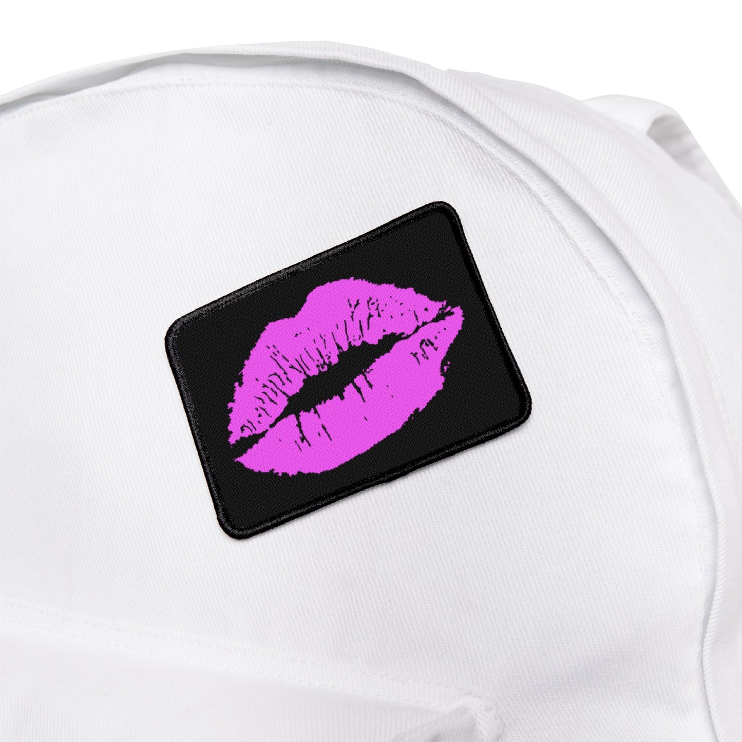 Pink Lipstick Kiss Iron-On Patch - Embroidery Appliques, Fabric Stickers