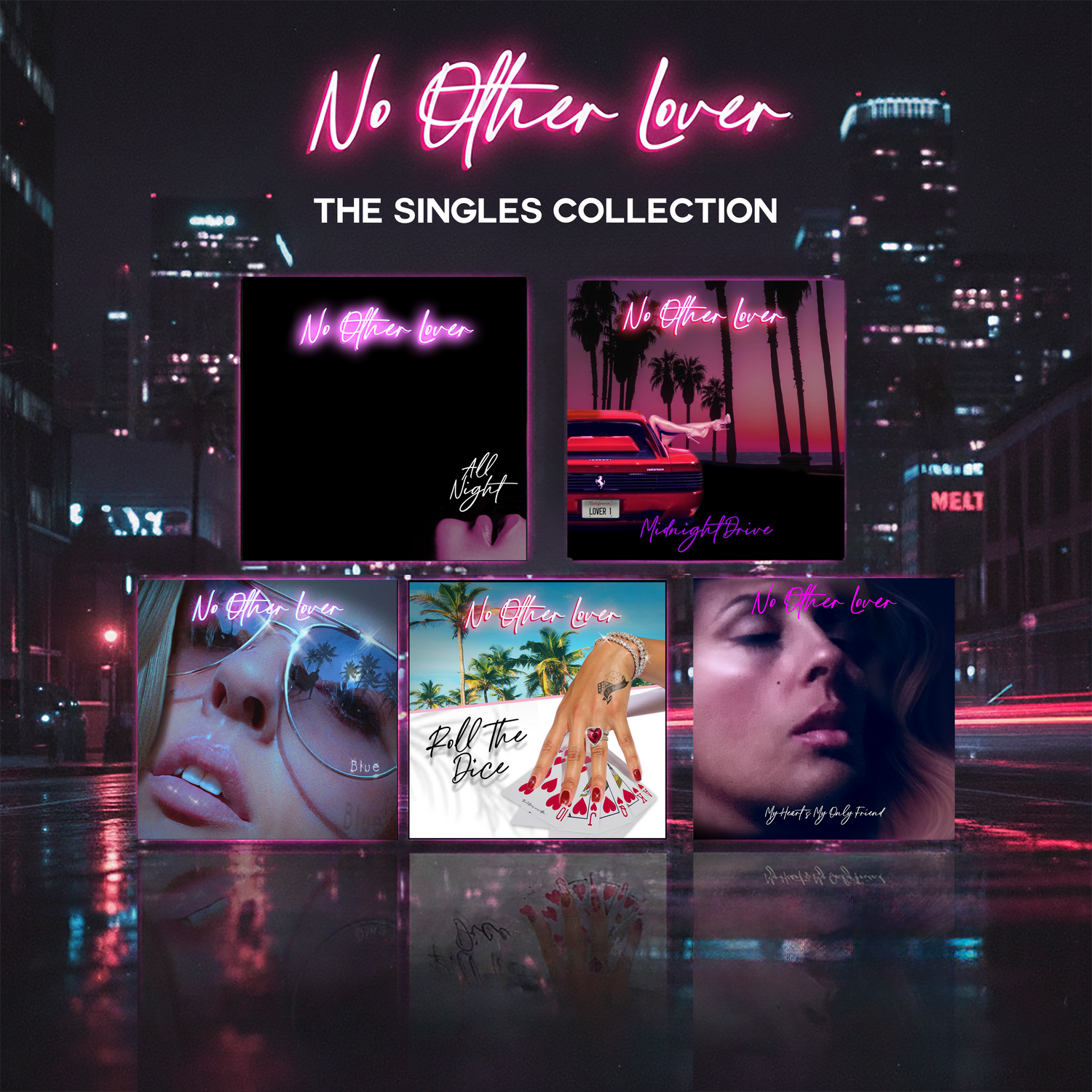 No Other Lover Singles cover artwork with No Other Lover logo in neon pink