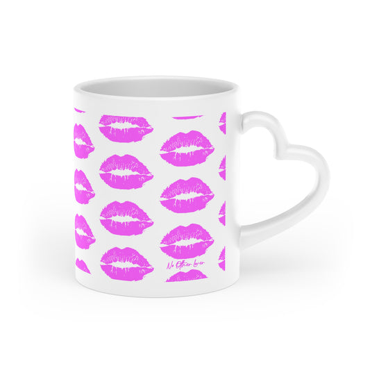 Kisses All Over Heart-Shaped Mug