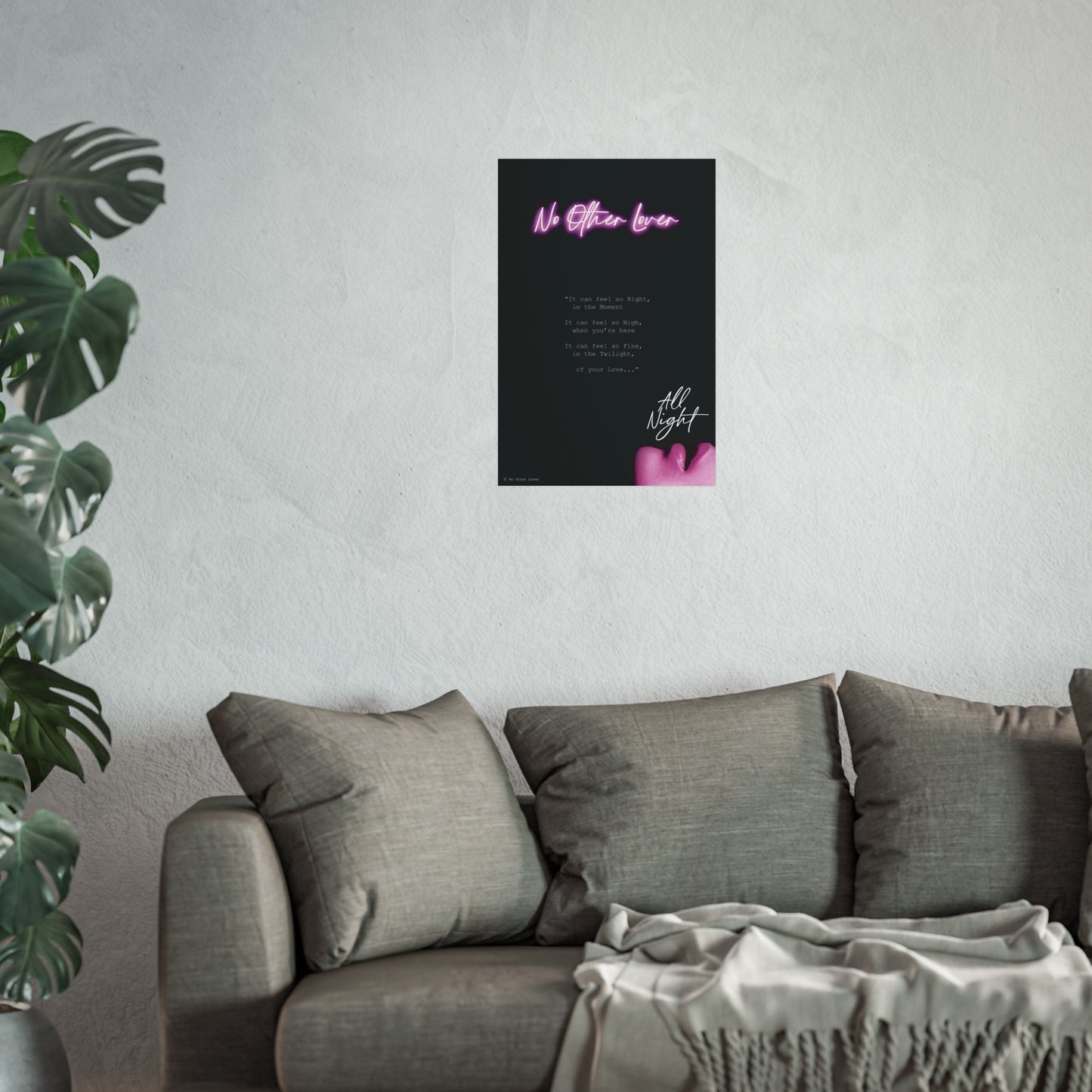 All Night - No Other Lover Band Music 80s Inspired Art Poster