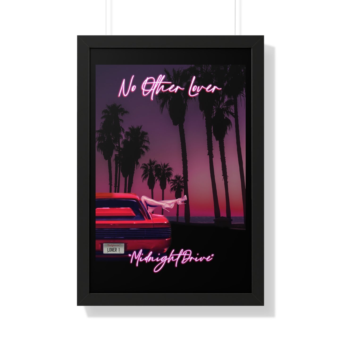 Midnight Drive - Black Wooden Framed Poster