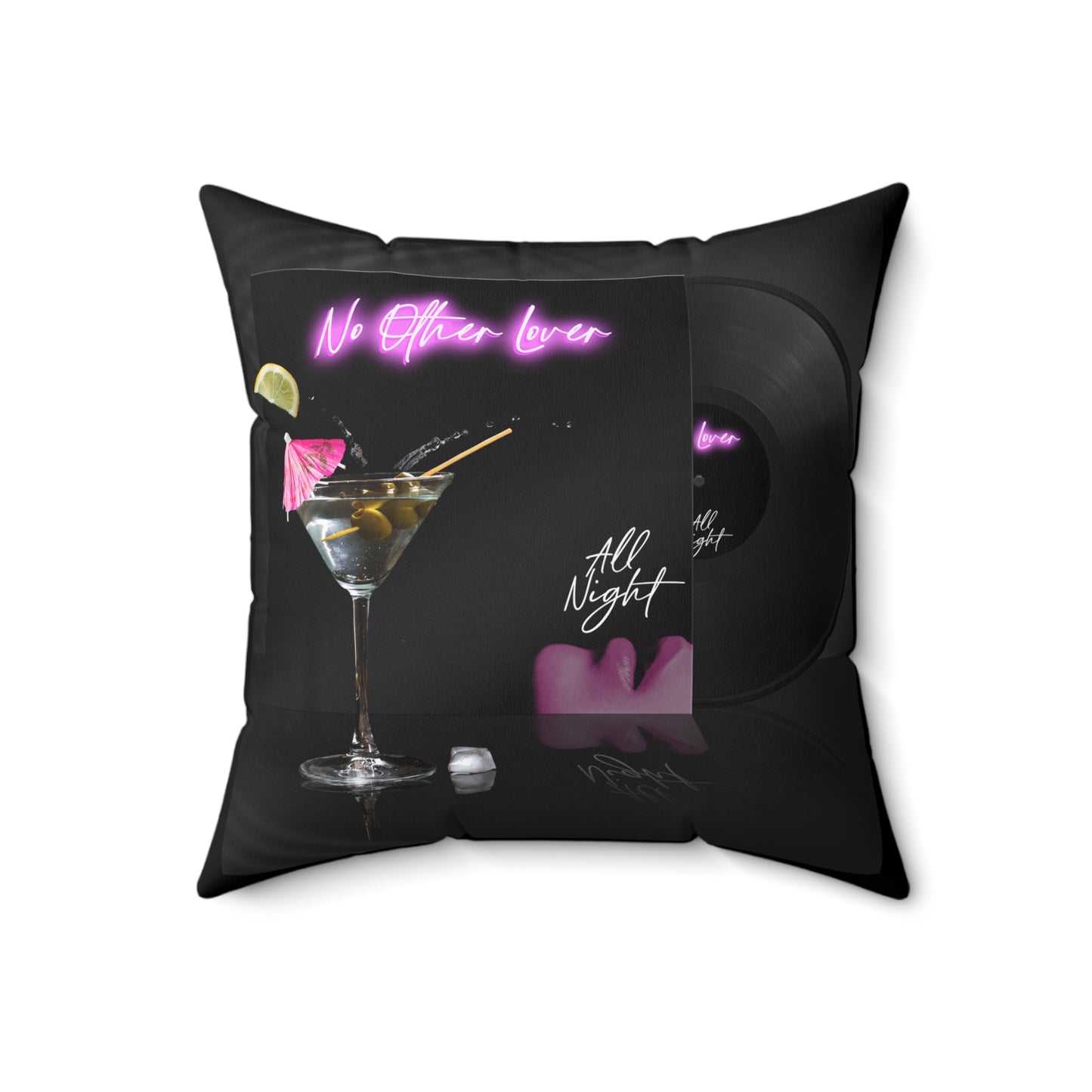 All Night 'Martini' Square Pillow Cushion
