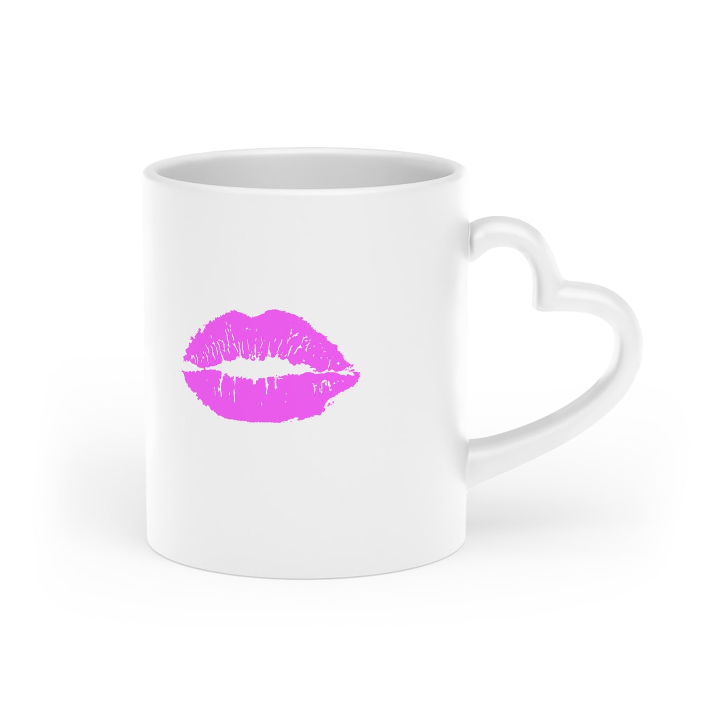 Lipstick Kiss Heart-Shaped Mug