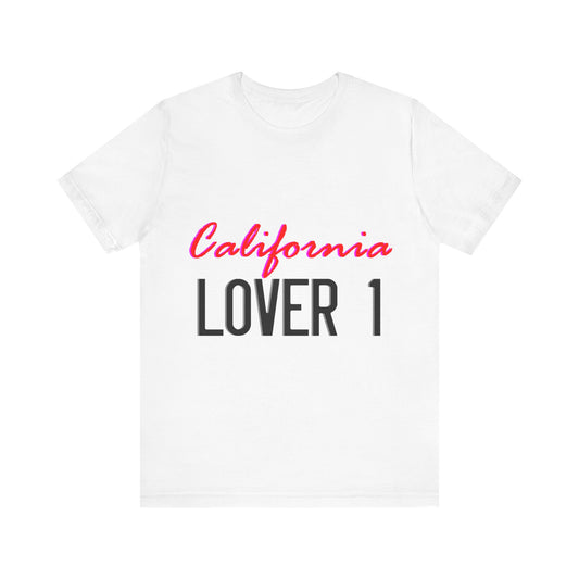 LOVER 1 - California License Plate Unisex Jersey Short Sleeve T Shirt