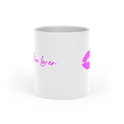 Lipstick Kiss Heart-Shaped Mug