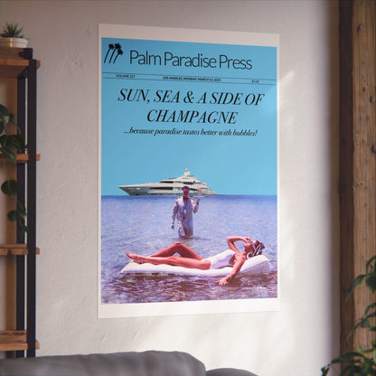 Palm Paradise 'Champagne' Fine Art Poster