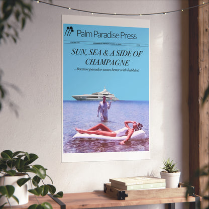 Palm Paradise 'Champagne' Fine Art Poster