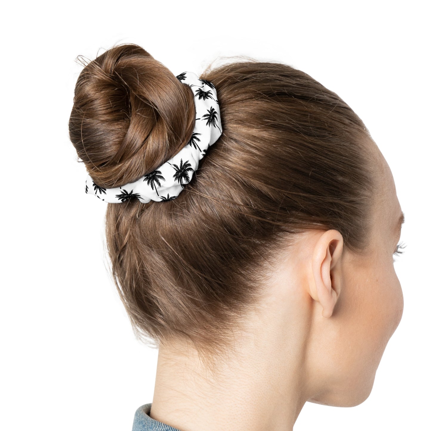 Palm Paradise Palm Tree Black & White Scrunchie