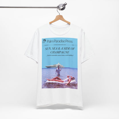 Sun, Sea and Champagne Unisex Jersey Short Sleeve T Shirt